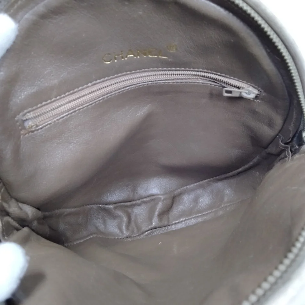 Authentic Chanel Leather Round Bag